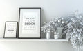 Free Poster Frame In Living Room Mockup Psd