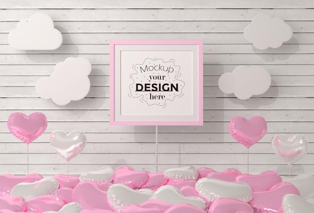 Free Poster Frame In Living Room Mockup Psd