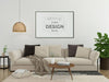 Free Poster Frame In Living Room Mockup Psd