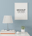 Free Poster Frame In Living Room Mockup Psd