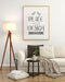 Free Poster Frame In Living Room Mockup Psd