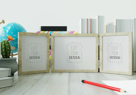 Free Poster Frame In Living Room Mockup Psd