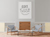 Free Poster Frame In Living Room Mockup Psd