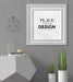 Free Poster Frame In Living Room Mockup Psd
