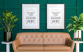 Free Poster Frame In Living Room Mockup Psd