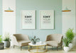 Free Poster Frame In Living Room Mockup Psd