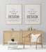 Free Poster Frame In Living Room Mockup Psd