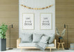 Free Poster Frame In Living Room Mockup Psd