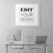 Free Poster Frame In Living Room Mockup Psd