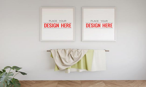 Free Poster Frame In Living Room Mockup Psd