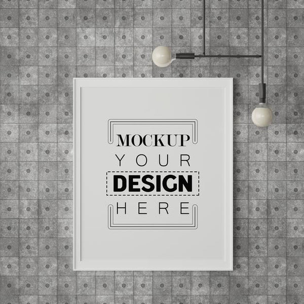 Free Poster Frame In Living Room Mockup Psd