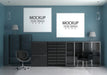 Free Poster Frame In Living Room Psd Mockup Psd