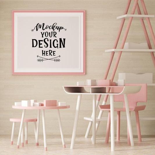 Free Poster Frame In Living Room Psd Mockup Psd