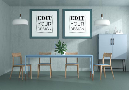 Free Poster Frame In Living Room Psd Mockup Psd