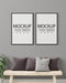 Free Poster Frame In Living Room Psd Mockup Psd