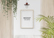 Free Poster Frame In Living Room Psd Mockup Psd