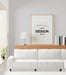 Free Poster Frame In Living Room Psd Mockup Psd