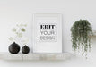 Free Poster Frame In Living Room Psd Mockup Psd