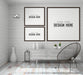 Free Poster Frame In Living Room Psd Mockup Psd