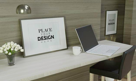 Free Poster Frame In Living Room Psd Mockup Psd