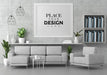Free Poster Frame In Living Room Psd Mockup Psd