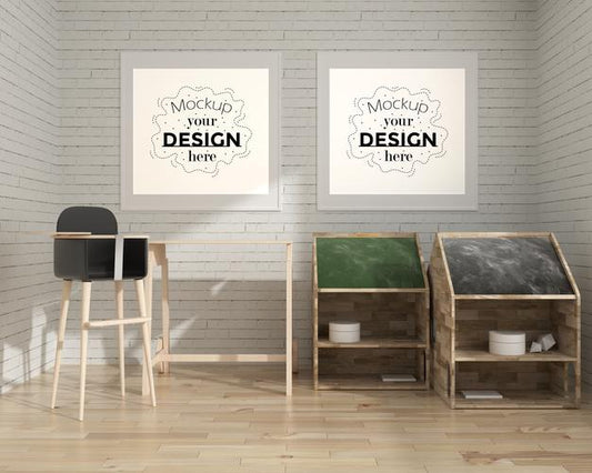 Free Poster Frame In Living Room Psd Mockup Psd