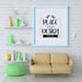 Free Poster Frame In Living Room Psd Mockup Psd