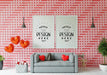 Free Poster Frame In Living Room Psd Mockup Psd