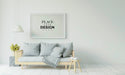 Free Poster Frame In Living Room Psd Mockup Psd