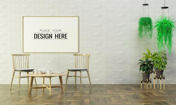 Free Poster Frame In Living Room Psd Mockup Psd