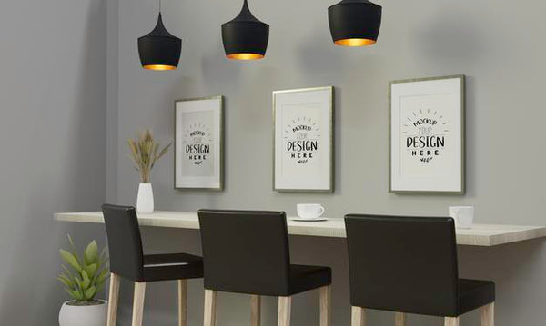 Free Poster Frame In Living Room Psd Mockup Psd