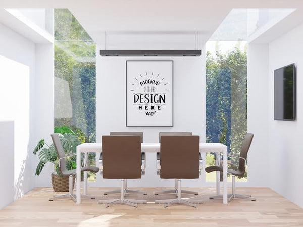 Free Poster Frame In Living Room Psd Mockup Psd