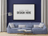 Free Poster Frame In Living Room Psd Mockup Psd