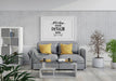 Free Poster Frame In Living Room Psd Mockup Psd