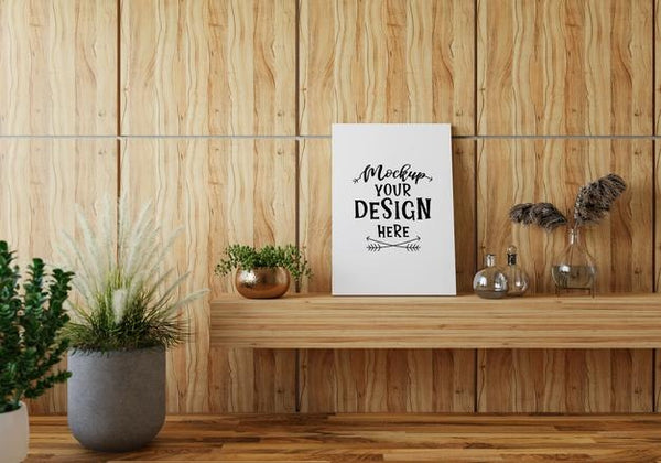 Free Poster Frame In Living Room Psd Mockup Psd