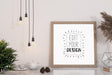 Free Poster Frame In Living Room Psd Mockup Psd