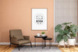 Free Poster Frame In Living Room Psd Mockup Psd