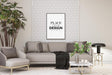Free Poster Frame In Living Room Psd Mockup Psd