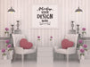 Free Poster Frame In Living Room Psd