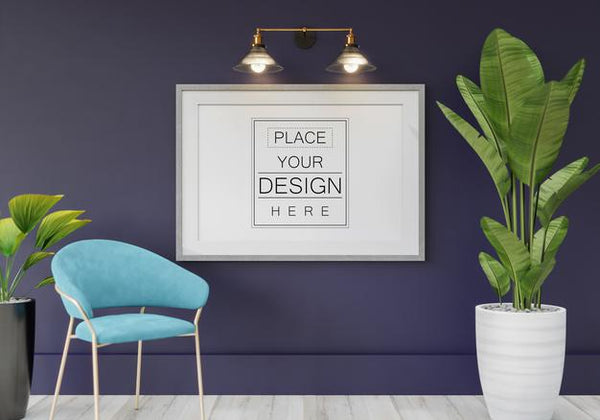 Free Poster Frame Mockup In Living Room Psd