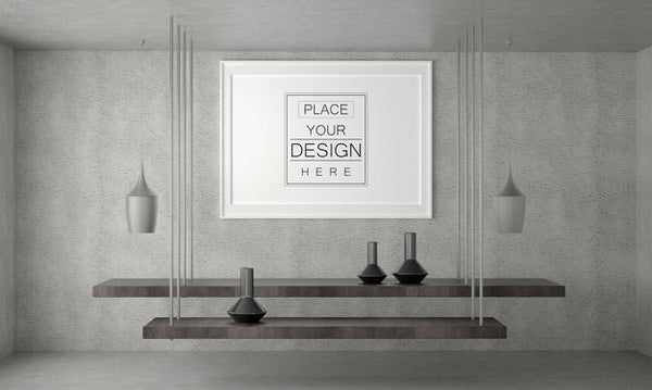 Free Poster Frame Mockup In Living Room Psd