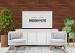 Free Poster Frame Mockup In Living Room Psd