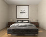 Free Poster Frame Mockup Interior In A Bedroom Psd