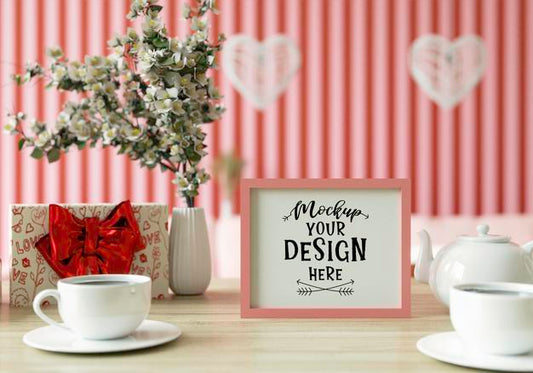 Free Poster Frame Mockup Interior In A Bedroom Psd