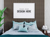 Free Poster Frame Mockup Interior In A Bedroom Psd