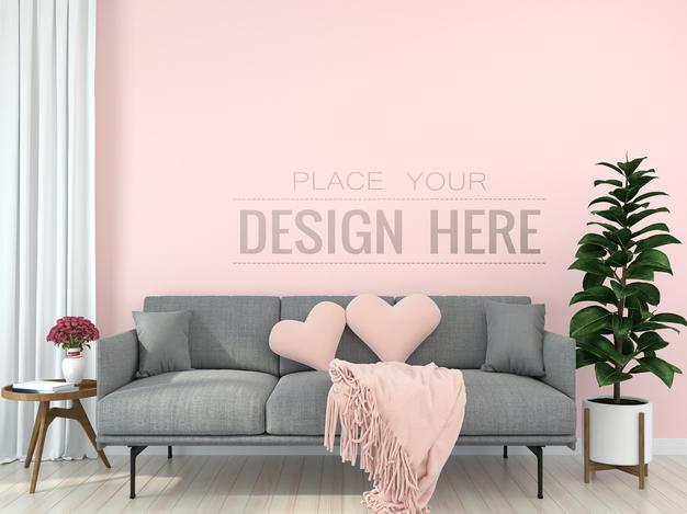 Free Poster Frame Mockup Interior In A Bedroom Psd