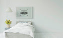Free Poster Frame Mockup Interior In A Bedroom Psd