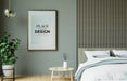 Free Poster Frame Mockup Interior In A Bedroom Psd