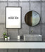 Free Poster Frame Mockup On Bathroom Interior Psd