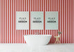 Free Poster Frame Mockup On Bathroom Interior Psd